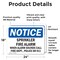 Signmission Sprinkler Fire Alarm When Alarm Sounds Call OSHA Notice Sign, Vinyl Decal, 24in W x 18in L, 2PK OS-2PACK-NS-D-1824-L-18397 - alternate 3